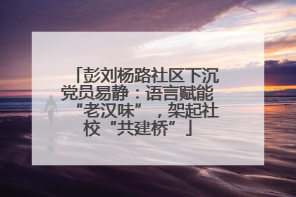 彭刘杨路社区下沉党员易静：语言赋能“老汉味”，架起社校“共建桥”