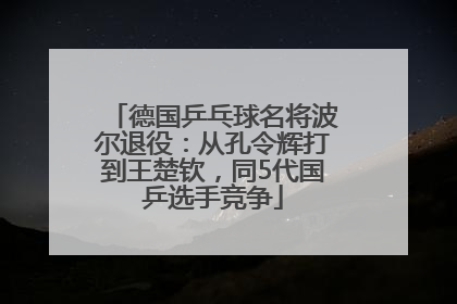德国乒乓球名将波尔退役：从孔令辉打到王楚钦，同5代国乒选手竞争