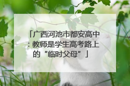 广西河池市都安高中：教师是学生高考路上的“临时父母”