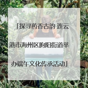探寻药香古韵 连云港市海州区朐阳街道举办端午文化传承活动