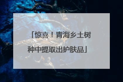 惊喜！青海乡土树种中提取出护肤品