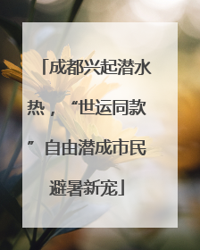 成都兴起潜水热，“世运同款”自由潜成市民避暑新宠