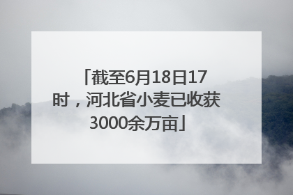 截至6月18日17时，河北省小麦已收获3000余万亩