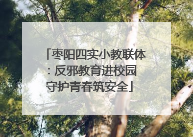枣阳四实小教联体：反邪教育进校园 守护青春筑安全