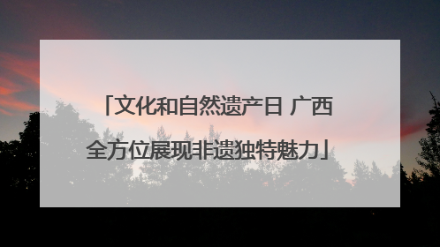 文化和自然遗产日 广西全方位展现非遗独特魅力