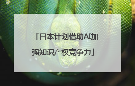 日本计划借助AI加强知识产权竞争力