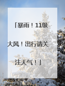 暴雨！11级大风！出行请关注天气！