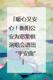 暖心又安心！衡阳公安为邓紫棋演唱会谱出“平安曲”