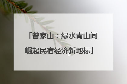 曾家山：绿水青山间崛起民宿经济新地标