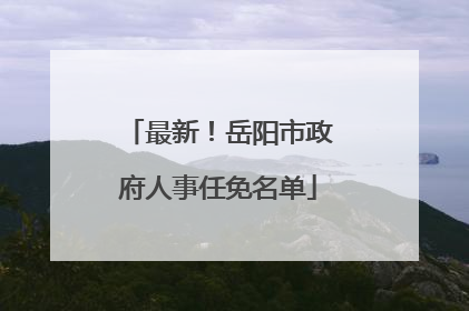 最新！岳阳市政府人事任免名单