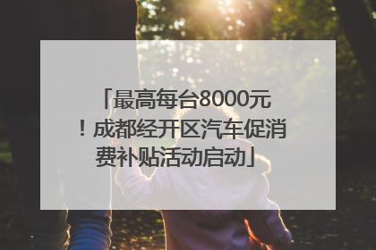 最高每台8000元！成都经开区汽车促消费补贴活动启动
