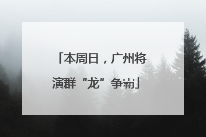 本周日，广州将演群“龙”争霸
