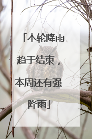 本轮降雨趋于结束，本周还有强降雨