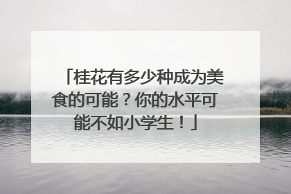 桂花有多少种成为美食的可能？你的水平可能不如小学生！