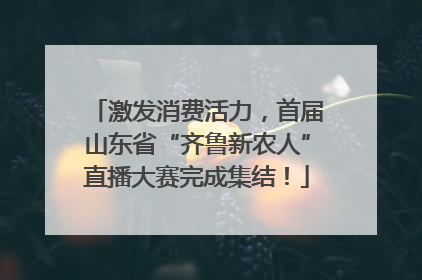 激发消费活力，首届山东省“齐鲁新农人”直播大赛完成集结！