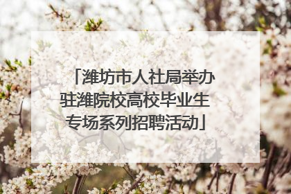 潍坊市人社局举办驻潍院校高校毕业生专场系列招聘活动