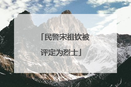 民警宋祖钦被评定为烈士
