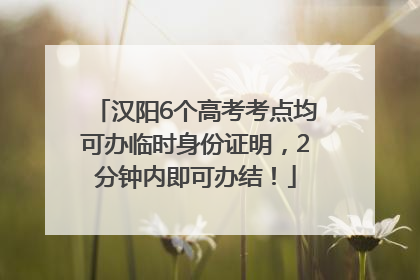 汉阳6个高考考点均可办临时身份证明，2分钟内即可办结！