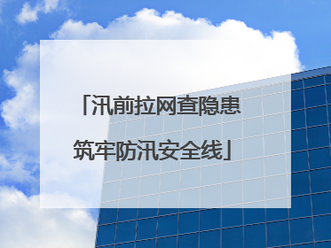 汛前拉网查隐患 筑牢防汛安全线