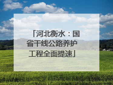 河北衡水：国省干线公路养护工程全面提速