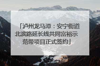 泸州龙马潭：安宁街道北滨路延长线共同富裕示范带项目正式签约