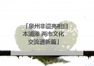 泉州非遗亮相日本浦添 两市文化交流谱新篇