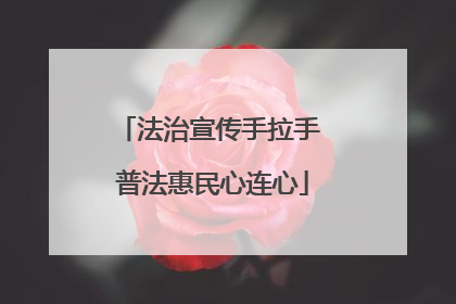 法治宣传手拉手 普法惠民心连心