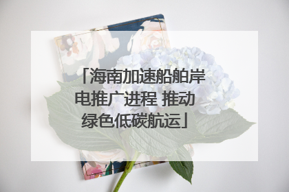 海南加速船舶岸电推广进程 推动绿色低碳航运