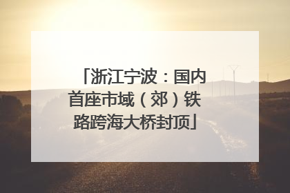 浙江宁波：国内首座市域（郊）铁路跨海大桥封顶