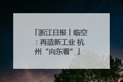 浙江日报丨临空：再造新工业 杭州“向东看”
