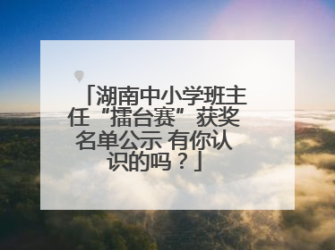 湖南中小学班主任“擂台赛”获奖名单公示 有你认识的吗？