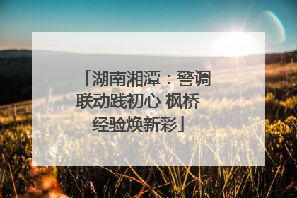 湖南湘潭：警调联动践初心 枫桥经验焕新彩