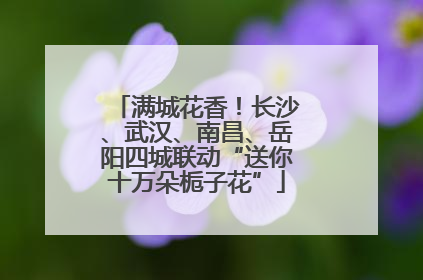 满城花香！长沙、武汉、南昌、岳阳四城联动“送你十万朵栀子花”