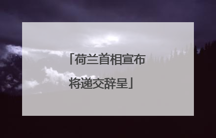 荷兰首相宣布将递交辞呈