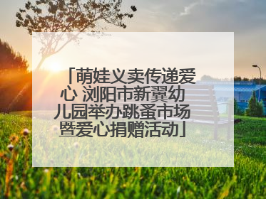 萌娃义卖传递爱心 浏阳市新翼幼儿园举办跳蚤市场暨爱心捐赠活动