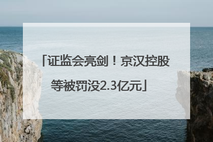 证监会亮剑！京汉控股等被罚没2.3亿元