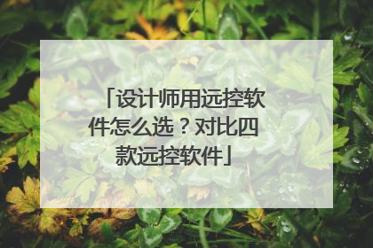 设计师用远控软件怎么选？对比四款远控软件