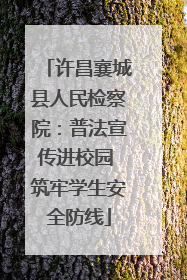 许昌襄城县人民检察院：普法宣传进校园 筑牢学生安全防线