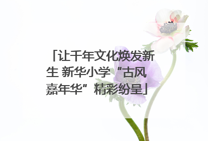 让千年文化焕发新生 新华小学“古风嘉年华”精彩纷呈
