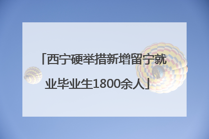 西宁硬举措新增留宁就业毕业生1800余人