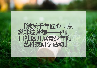 触摸千年匠心，点燃非遗梦想——西厂口社区开展青少年陶艺科技研学活动