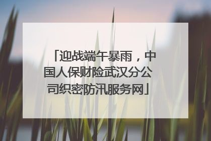 迎战端午暴雨，中国人保财险武汉分公司织密防汛服务网