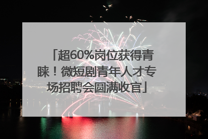 超60%岗位获得青睐！微短剧青年人才专场招聘会圆满收官