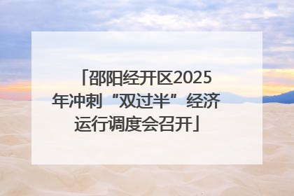 邵阳经开区2025年冲刺“双过半”经济运行调度会召开