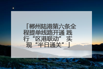 郴州陆港第六条全程提单线路开通 践行“区港联动” 实现“半日通关”