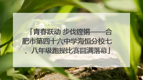 青春跃动 步伐铿锵——合肥市第四十六中学海恒分校七、八年级跑操比赛圆满落幕