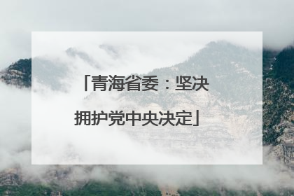 青海省委：坚决拥护党中央决定