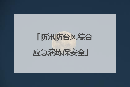 防汛防台风综合应急演练保安全
