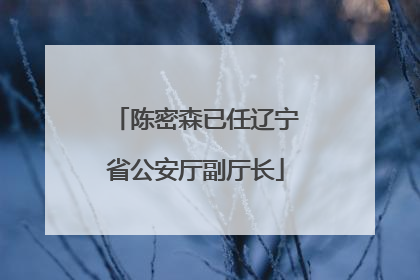 陈密森已任辽宁省公安厅副厅长