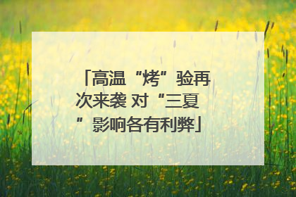 高温“烤”验再次来袭 对“三夏”影响各有利弊